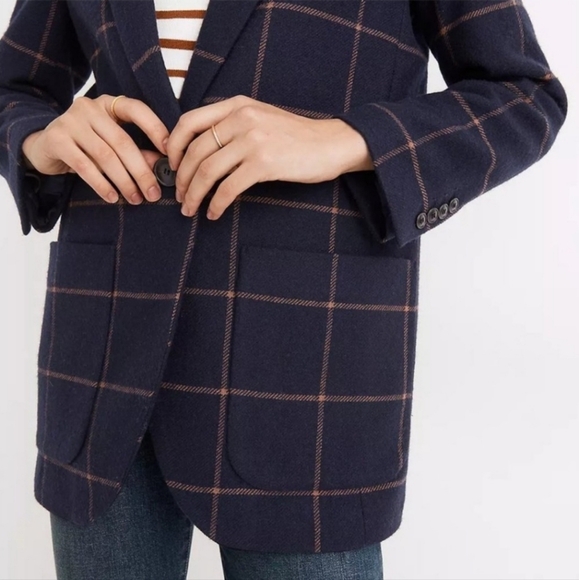 Madewell "Larsen" Wool Blazer in Windowpane - Picture 3 of 8